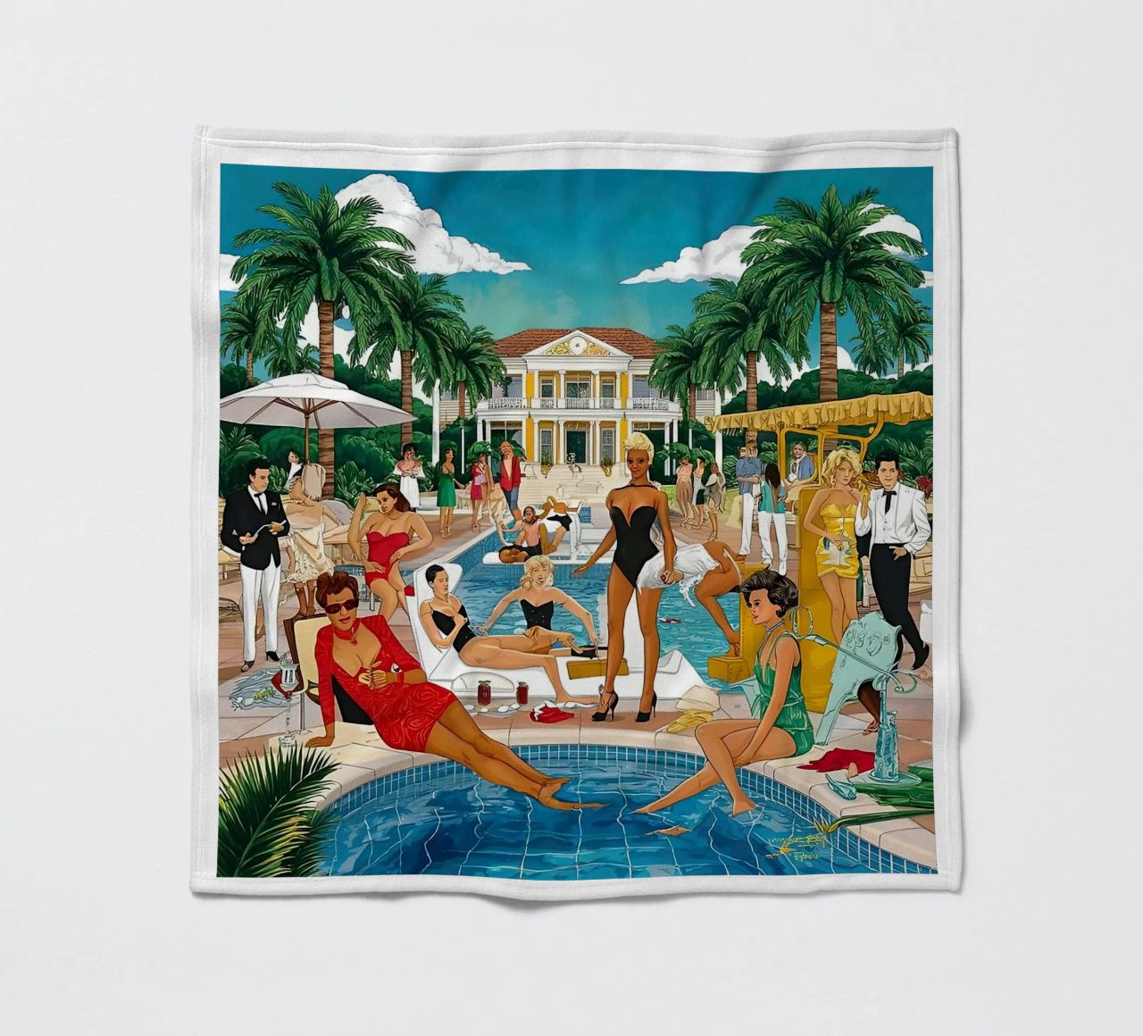 smart aarons Party Pool coperta in pile da Slim Aarons Vintage