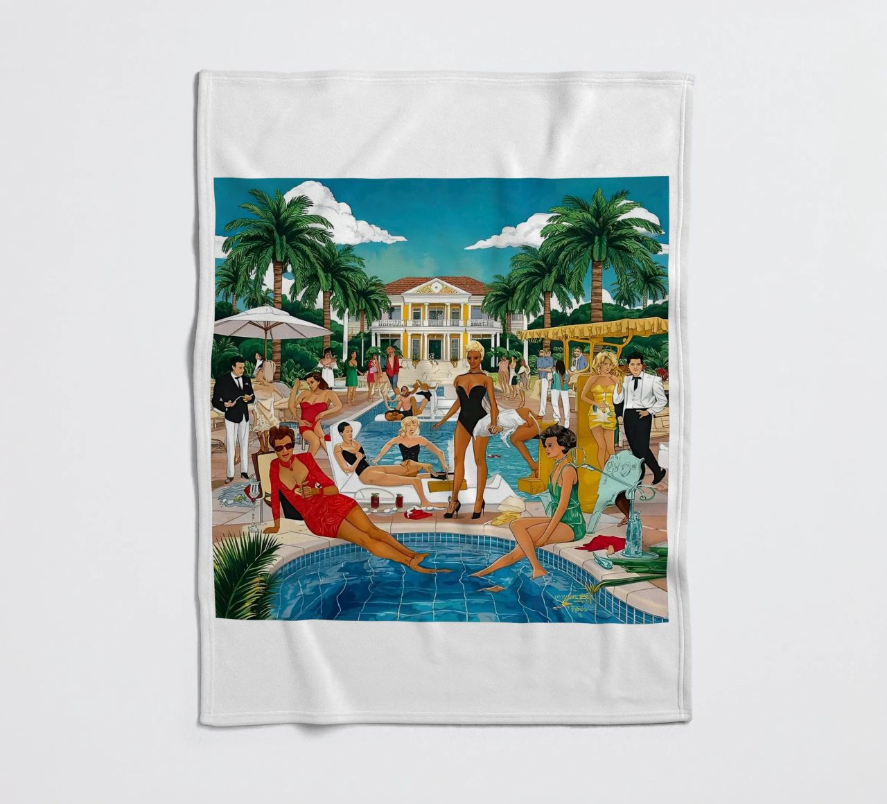 smart aarons Party Pool coperta in pile da Slim Aarons Vintage