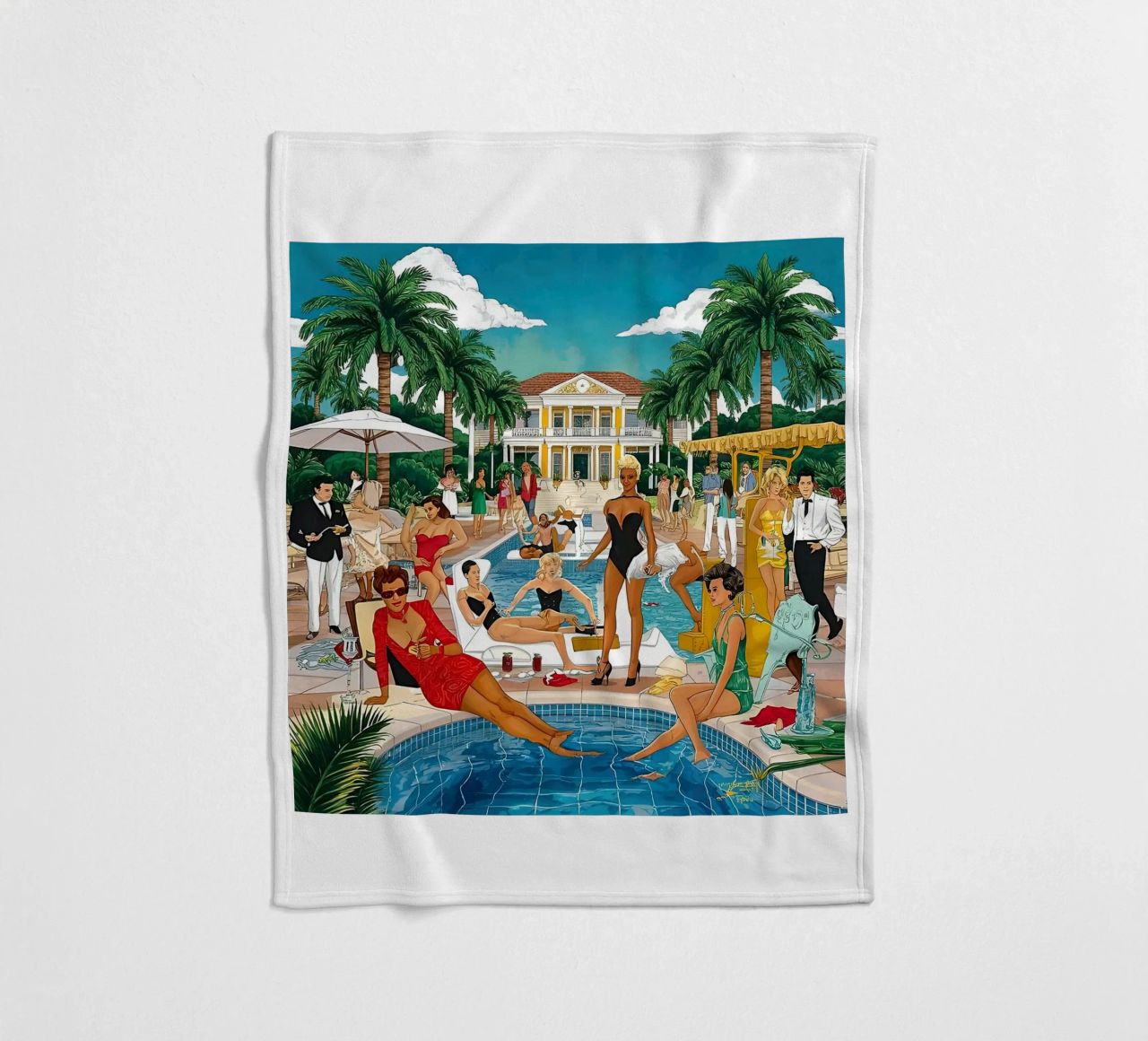 smart aarons Party Pool coperta in pile da Slim Aarons Vintage