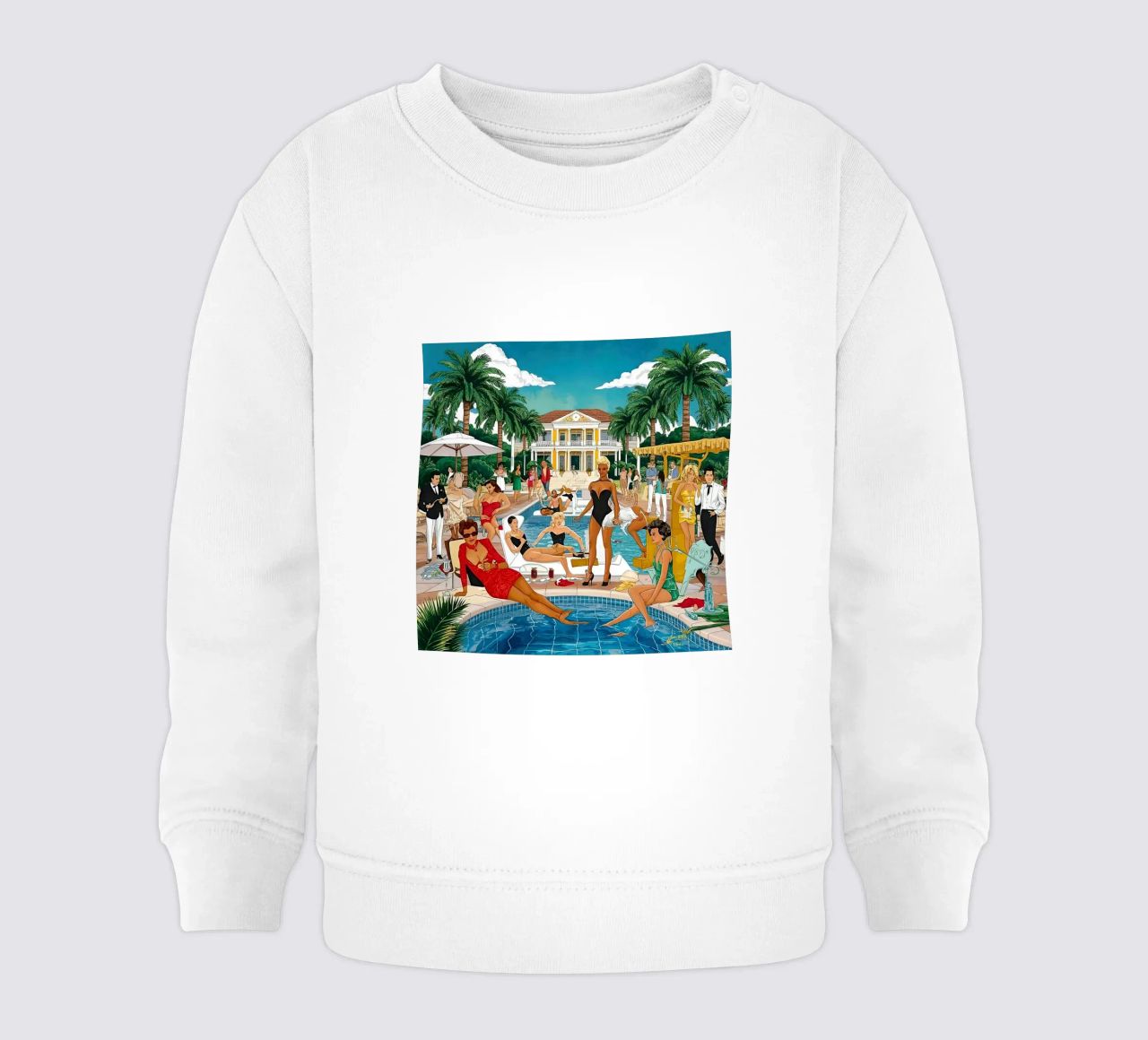 smart aarons Party Pool felpa neonato da Slim Aarons Vintage