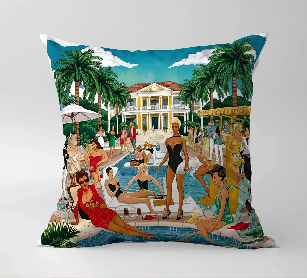 smart aarons Party Pool cuscino da Slim Aarons Vintage
