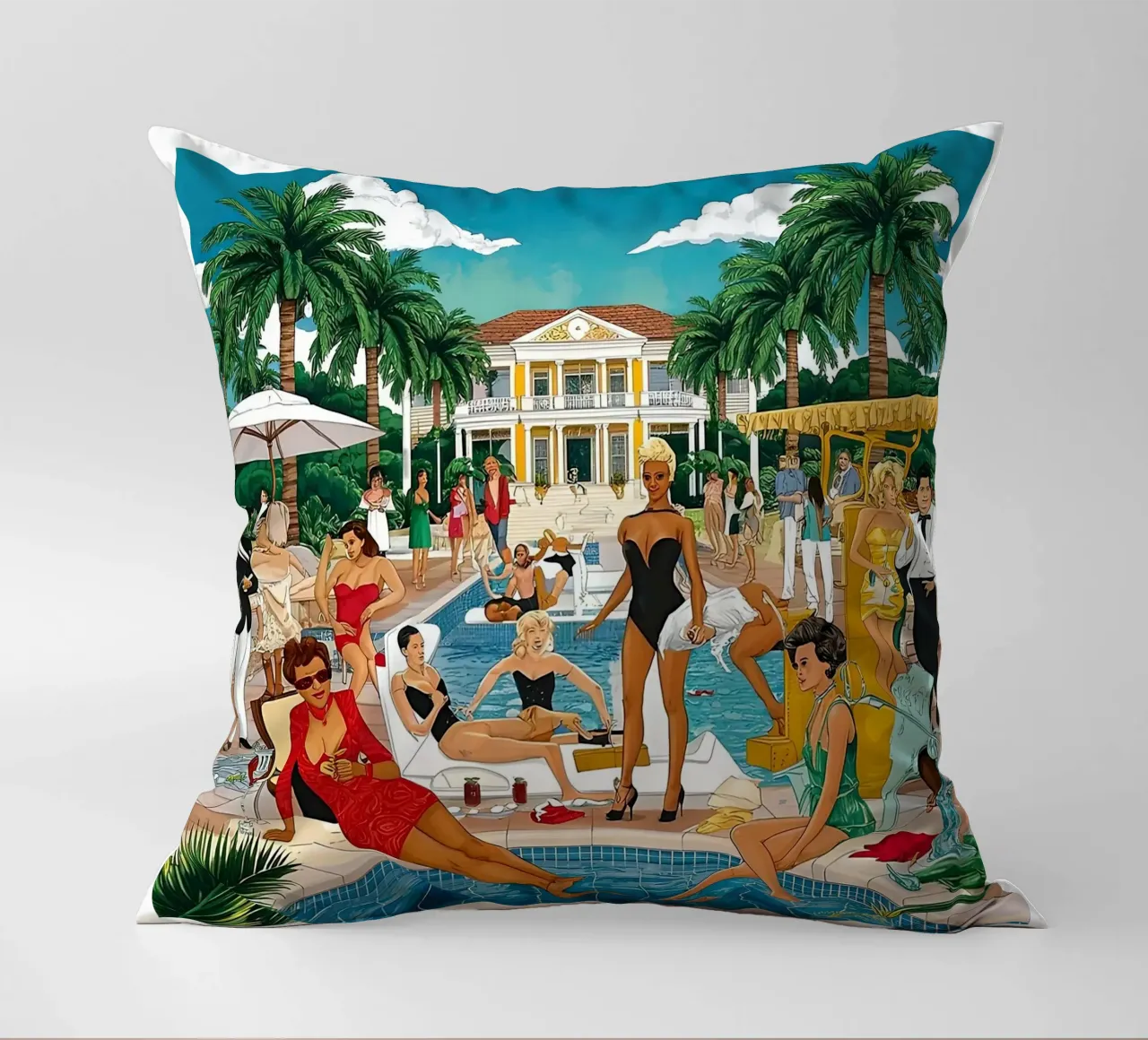 smart aarons Party Pool Kissen von Slim Aarons Vintage
