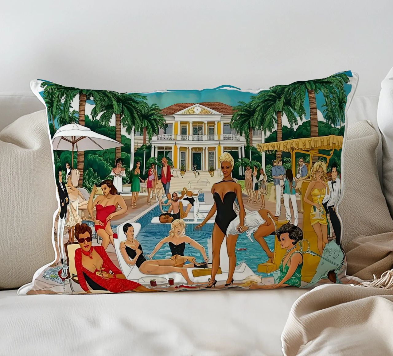 smart aarons Party Pool cuscino da Slim Aarons Vintage