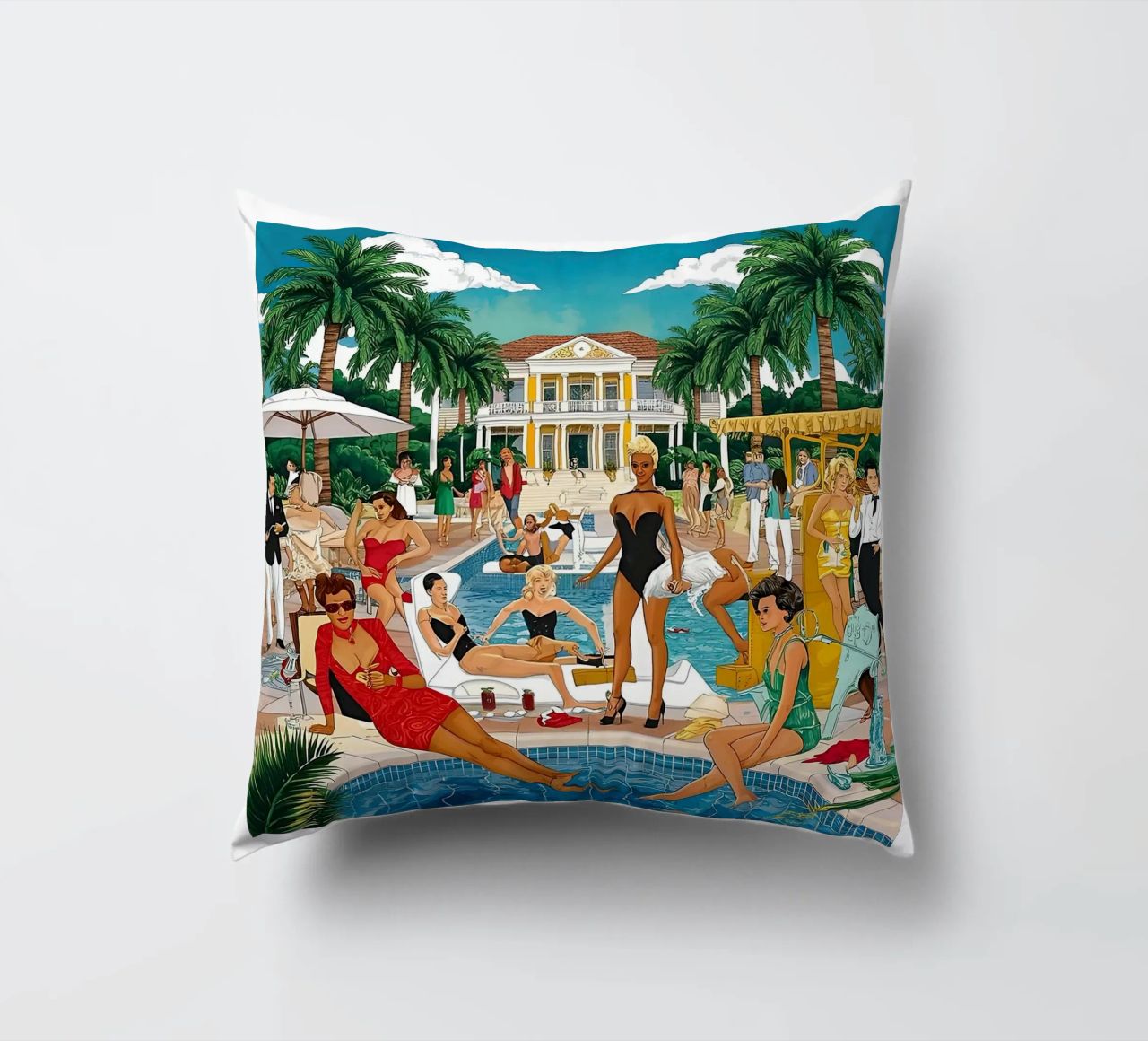 smart aarons Party Pool cuscino da Slim Aarons Vintage