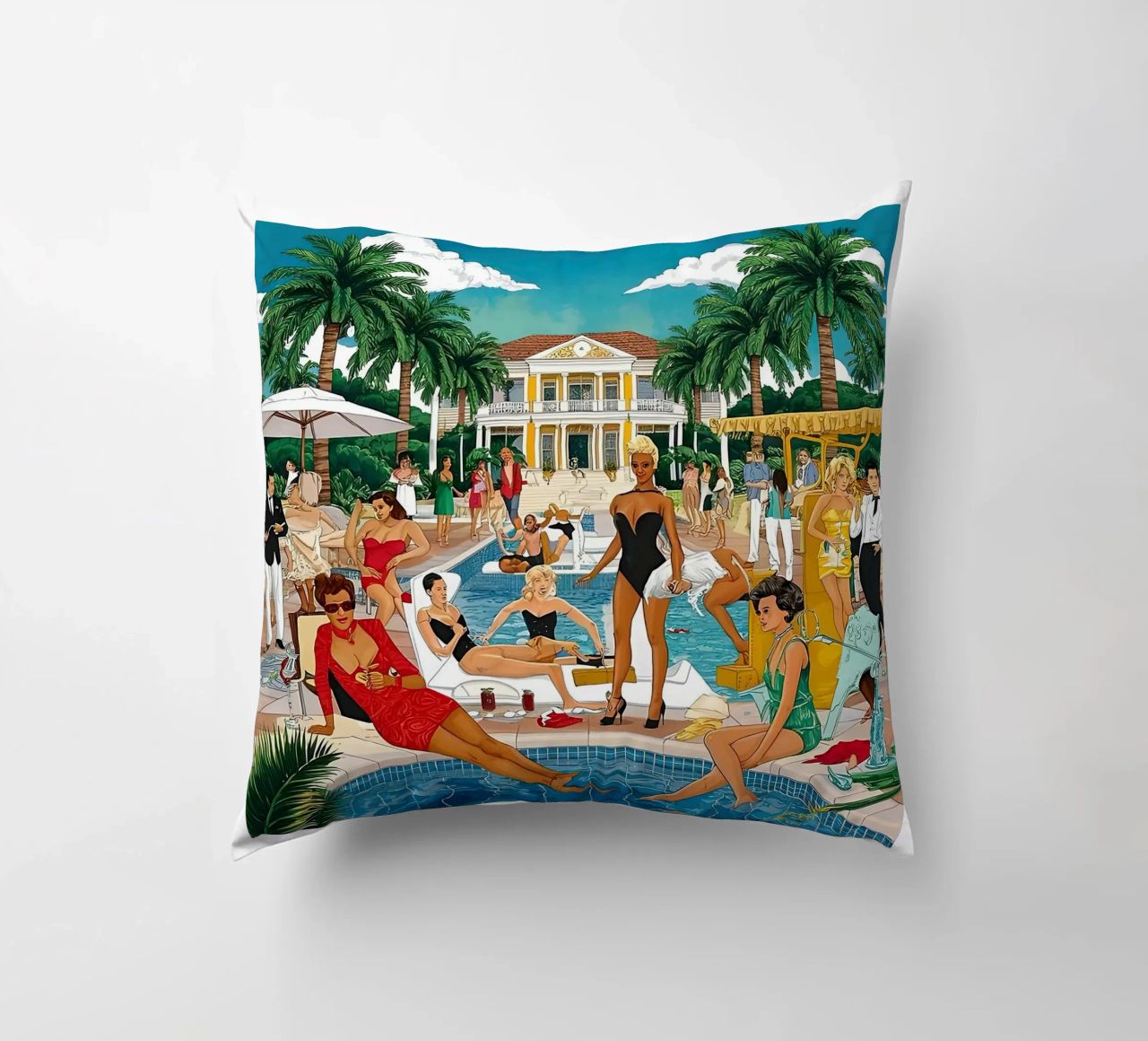 smart aarons Party Pool cuscino da Slim Aarons Vintage