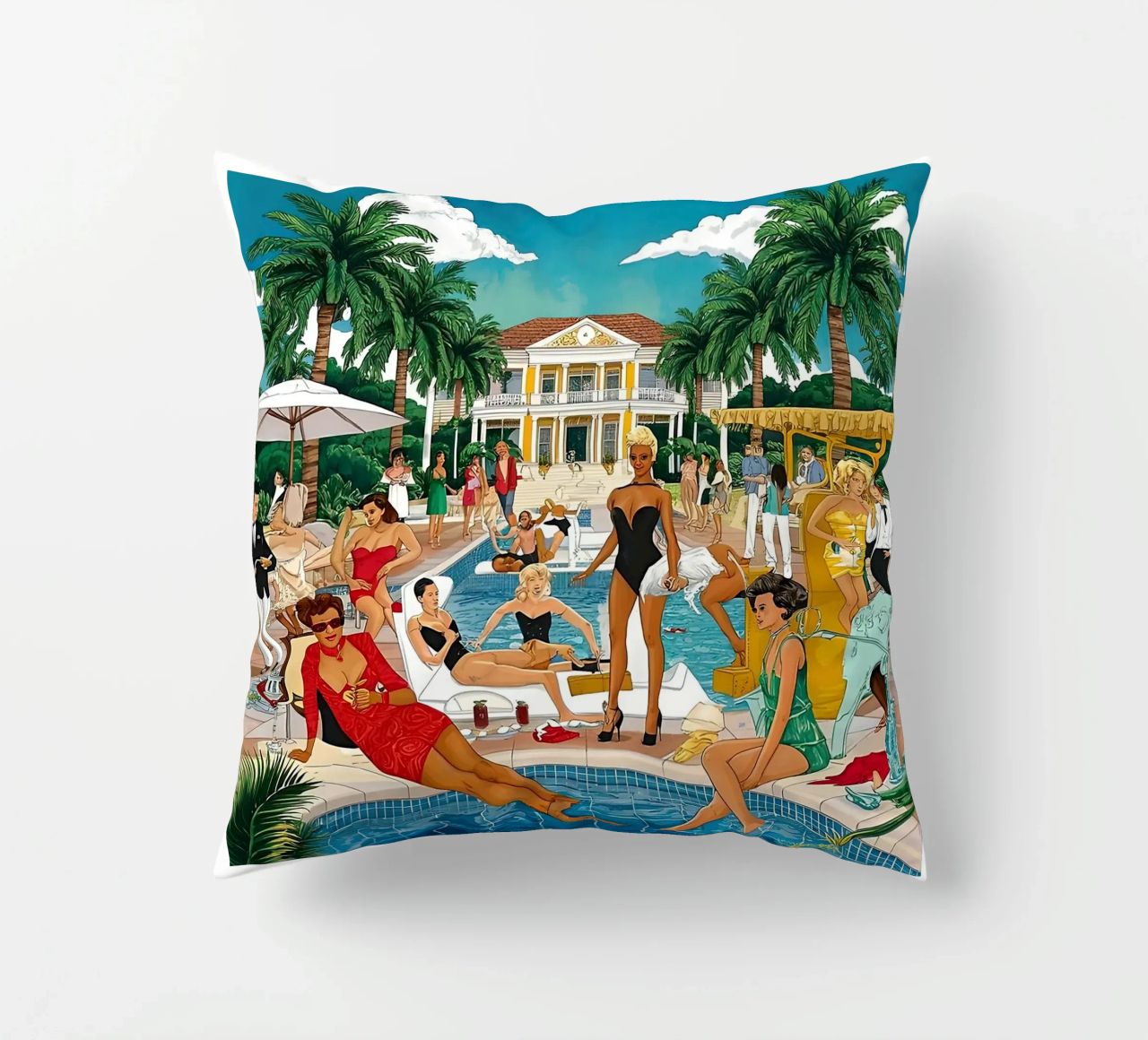 smart aarons Party Pool cuscino da Slim Aarons Vintage