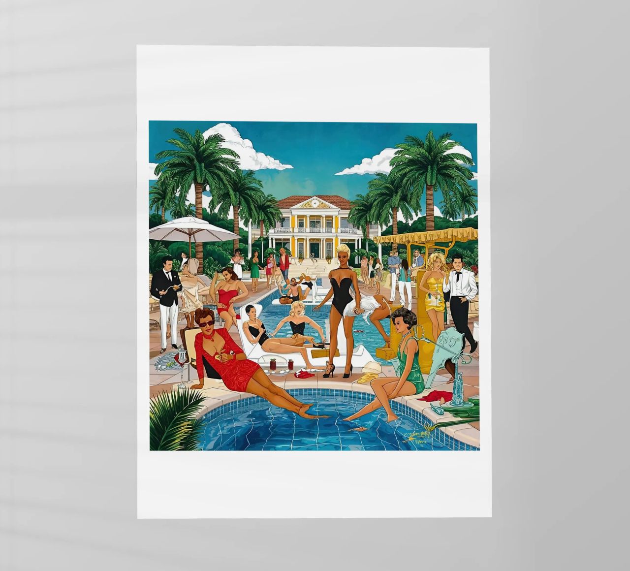 smart aarons Party Pool pellicola backlit da Slim Aarons Vintage
