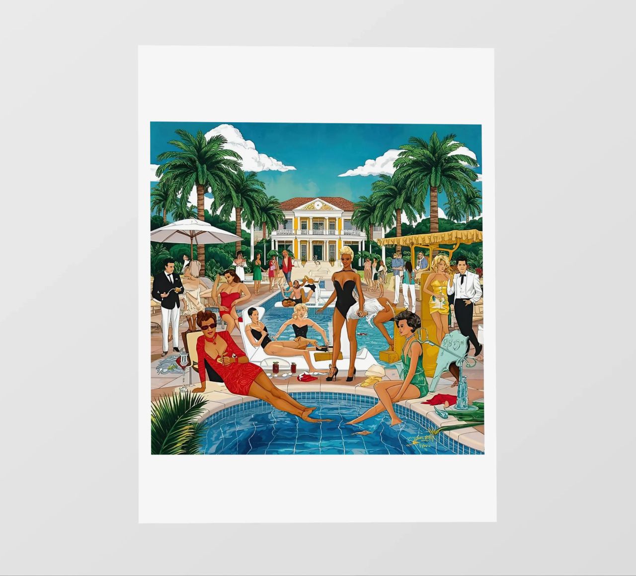 smart aarons Party Pool pellicola backlit da Slim Aarons Vintage