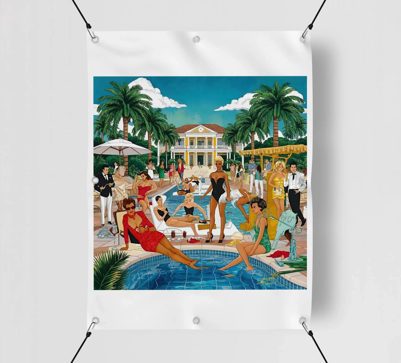 smart aarons Party Pool telo in pvc da Slim Aarons Vintage