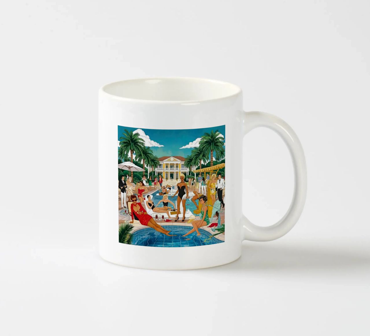 smart aarons Party Pool tazza in ceramica da Slim Aarons Vintage