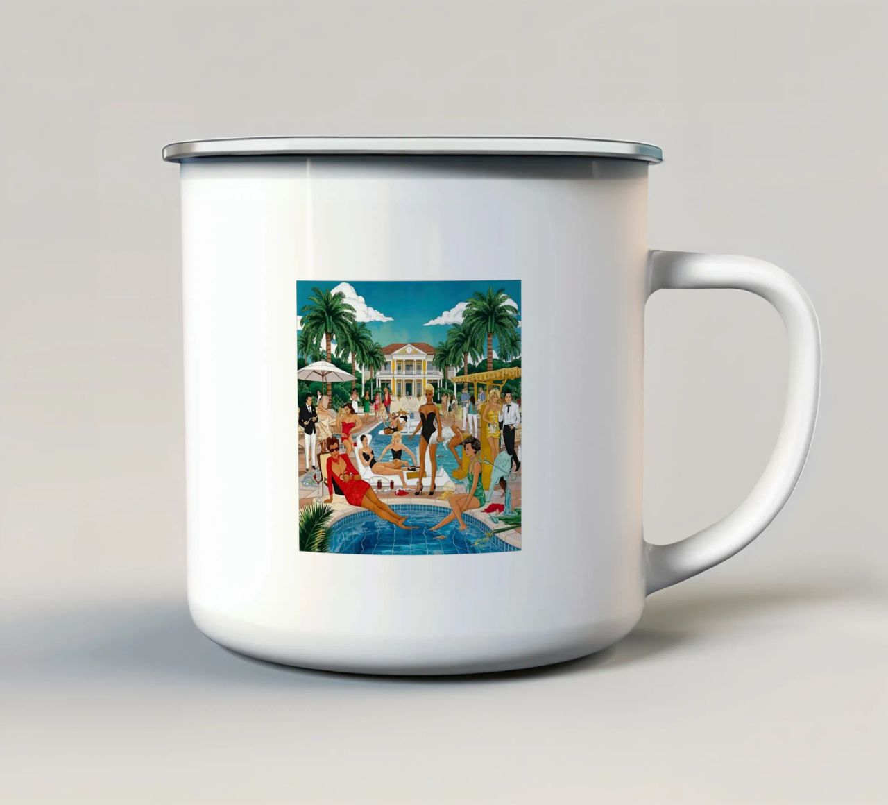 smart aarons Party Pool tazza in smalto da Slim Aarons Vintage