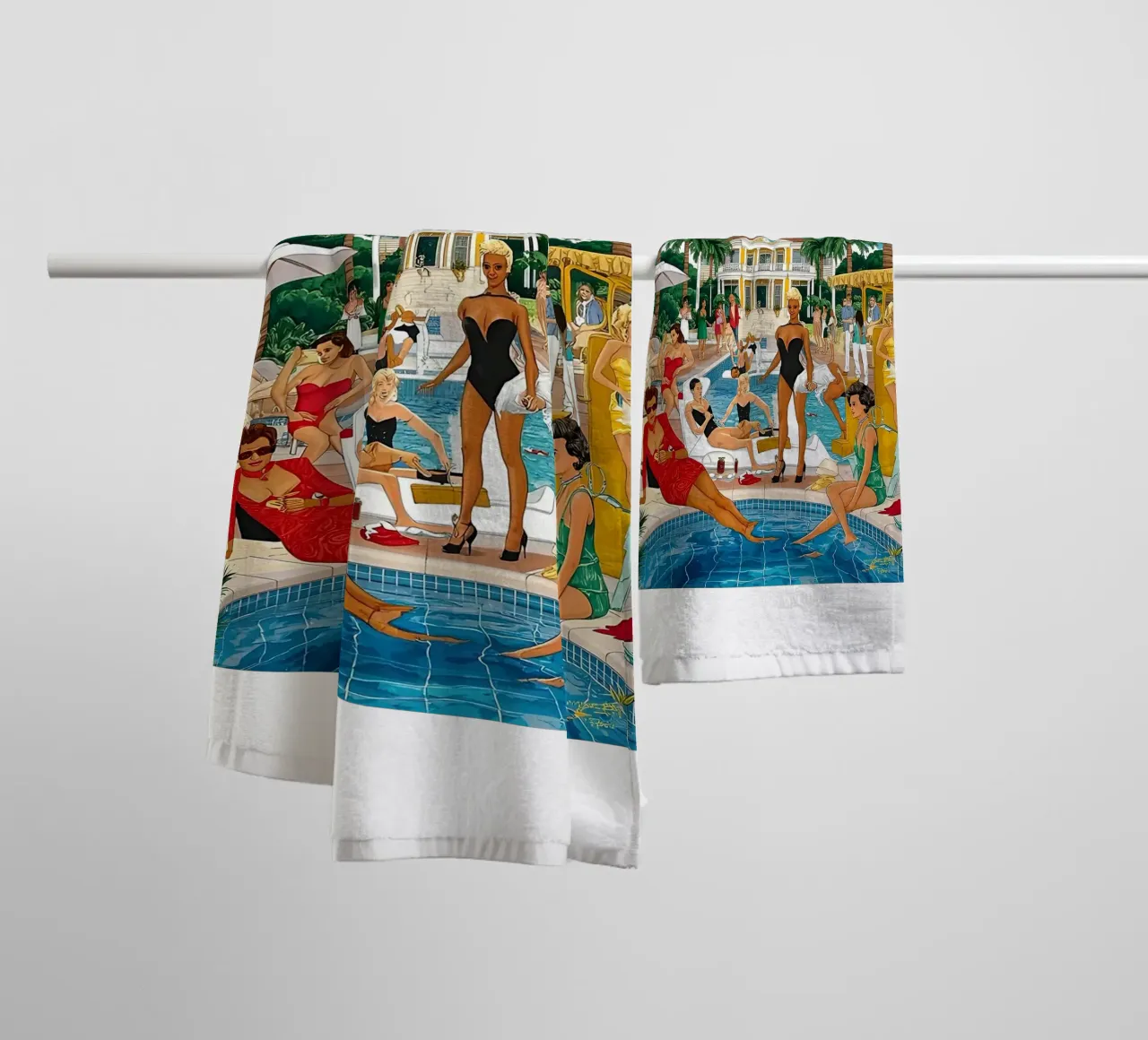 smart aarons Party Pool toalla de baño de Slim Aarons Vintage