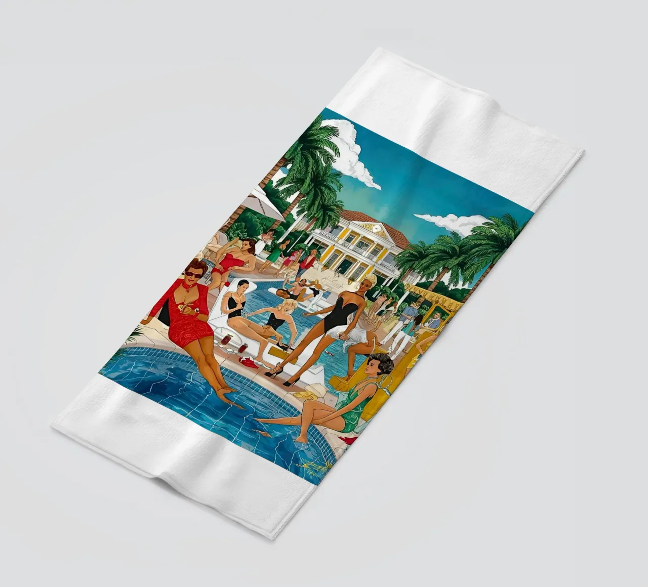 smart aarons Party Pool toalla de playa de Slim Aarons Vintage