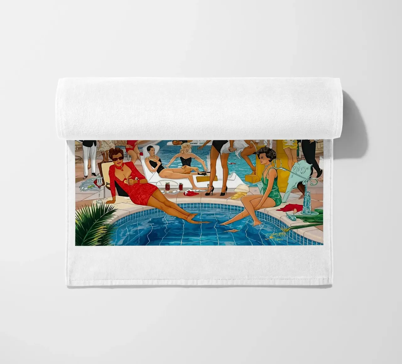 smart aarons Party Pool toalla de playa de Slim Aarons Vintage