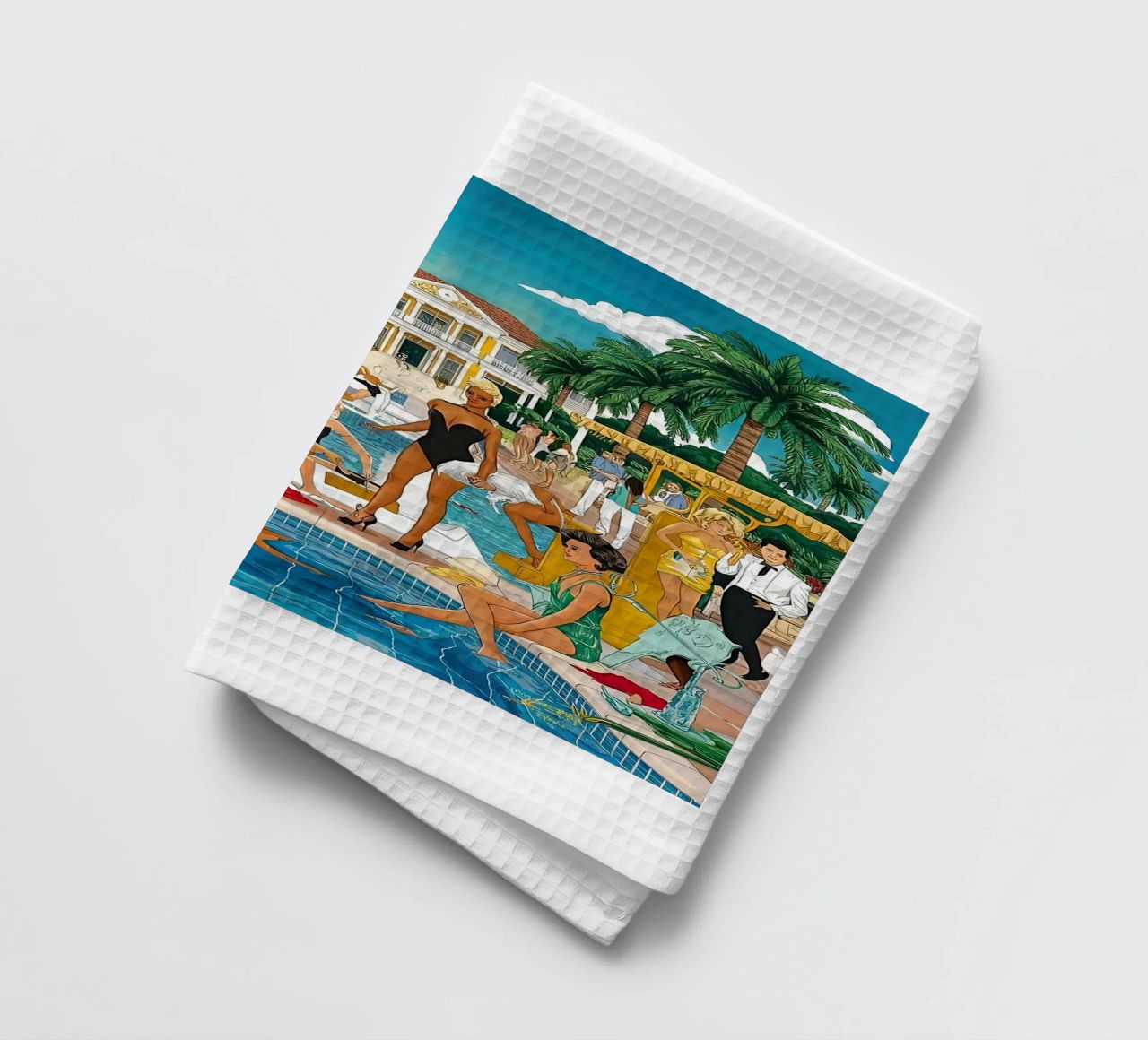 smart aarons Party Pool canovaccio da cucina da Slim Aarons Vintage