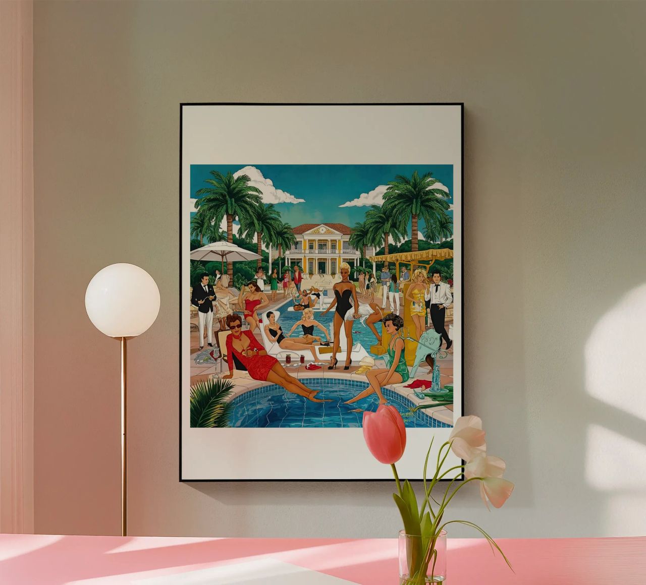 smart aarons Party Pool plexiglass da Slim Aarons Vintage