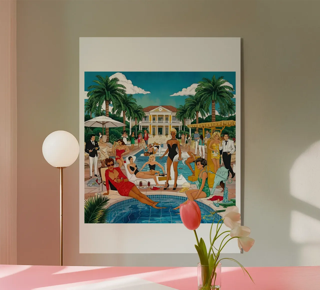 smart aarons Party Pool metacrilato de Slim Aarons Vintage