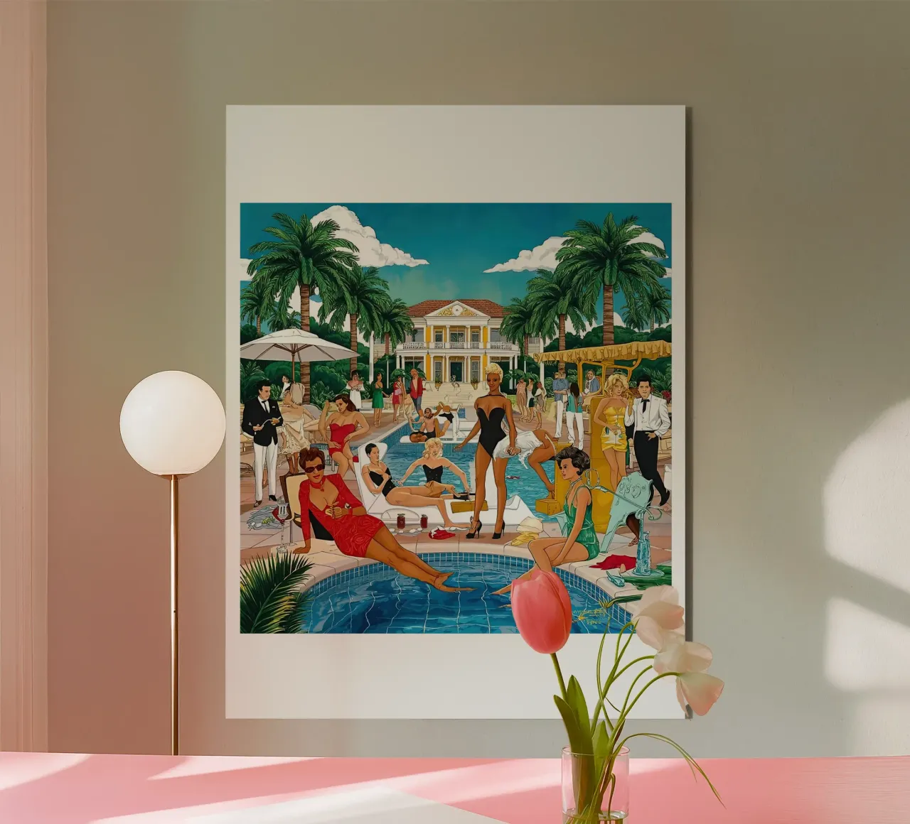 smart aarons Party Pool pannello forex da Slim Aarons Vintage