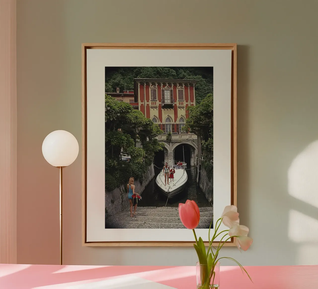 tullio abbate tela con Cornice a cassetta da Slim Aarons Vintage