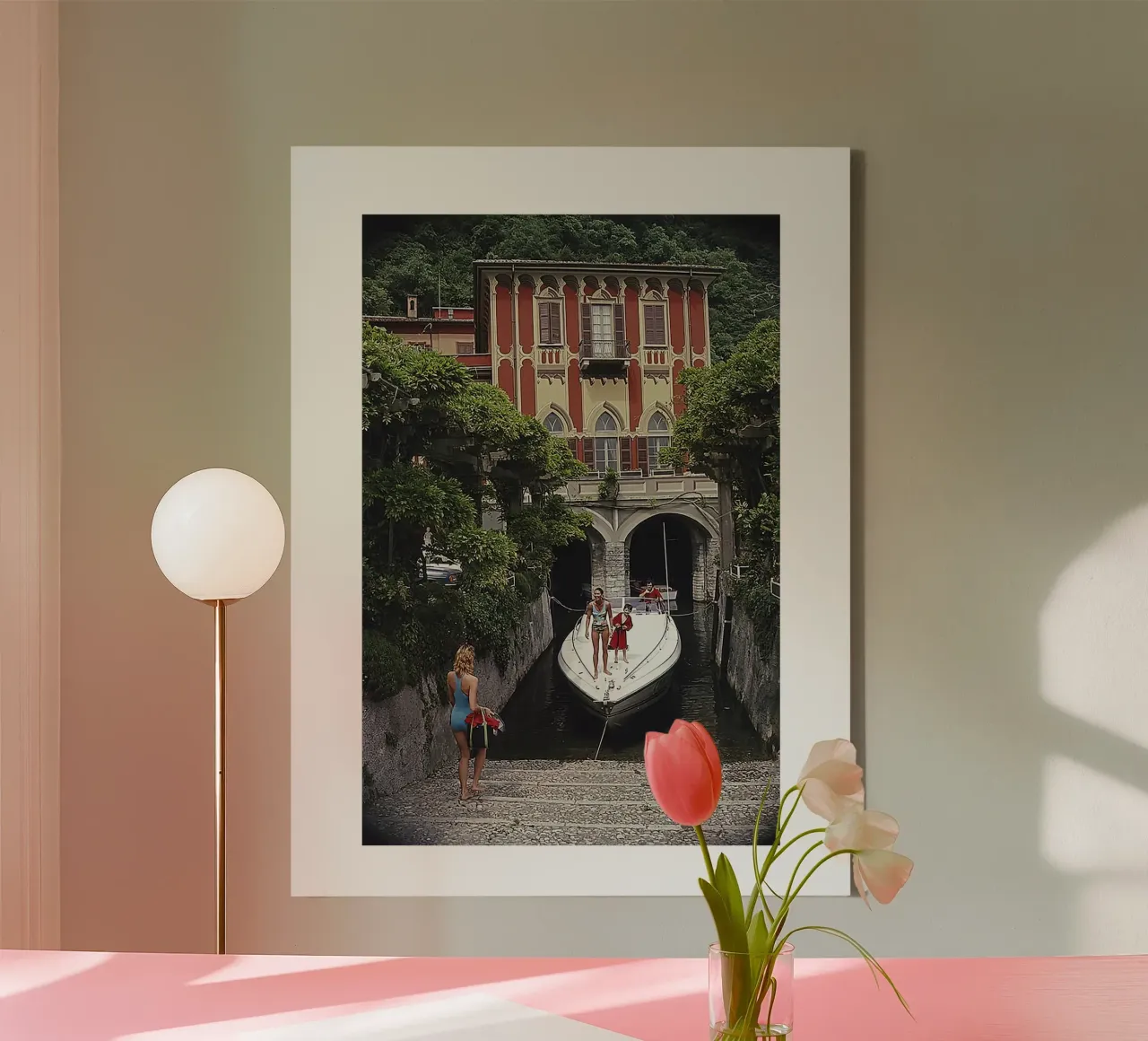 tullio abbate tela con Cornice a cassetta da Slim Aarons Vintage