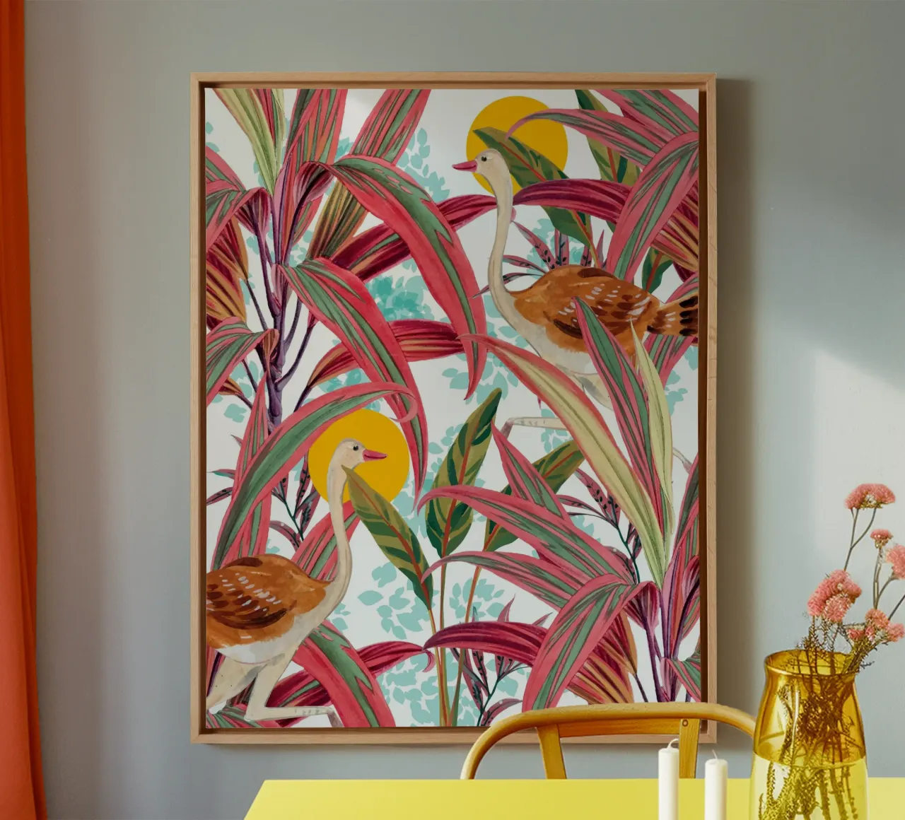Geloof is de vogel die het licht voelt wanneer de dageraad stil is canvas met Baklijst van 83oranges