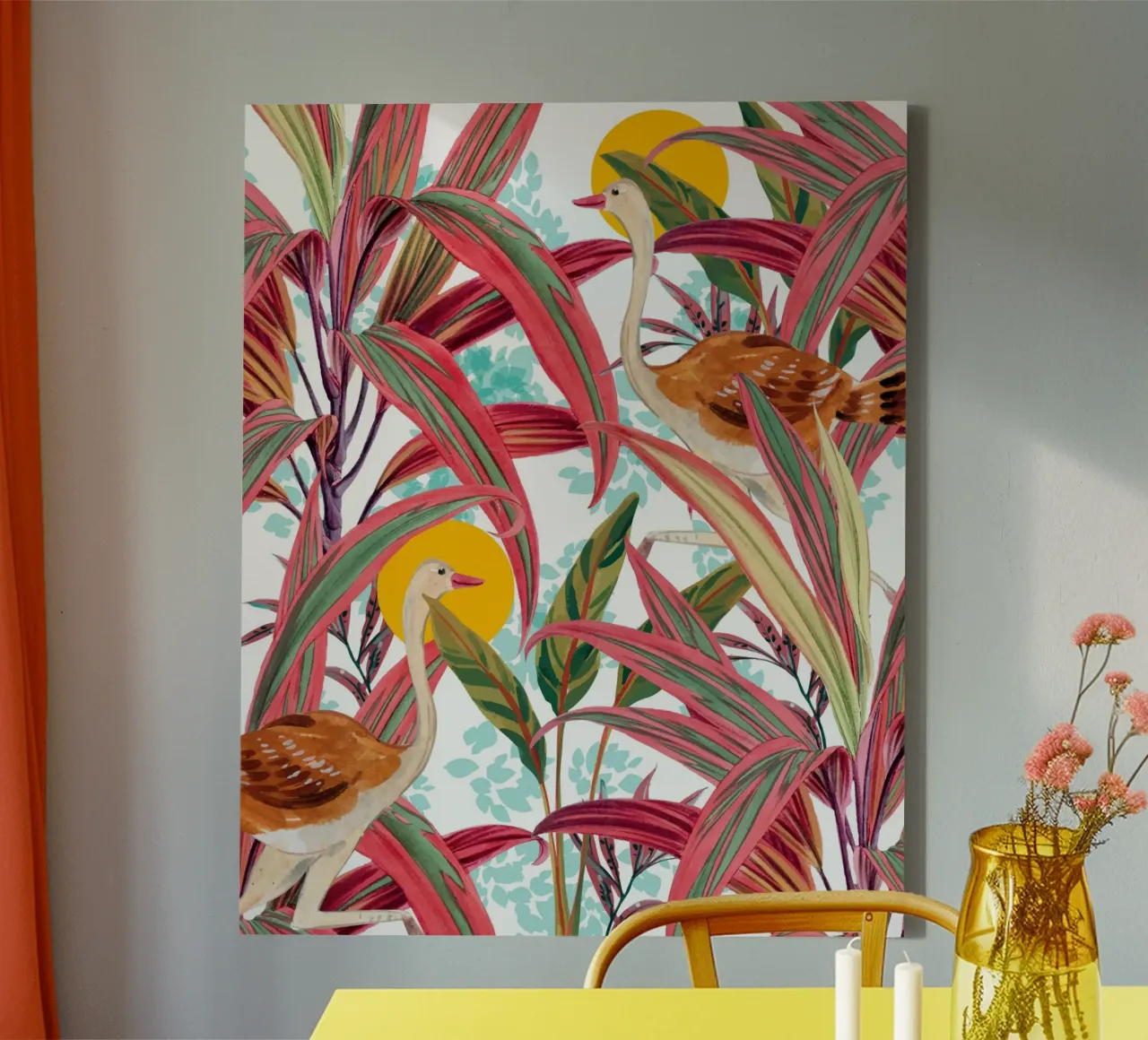 Geloof is de vogel die het licht voelt wanneer de dageraad stil is canvas met Baklijst van 83oranges
