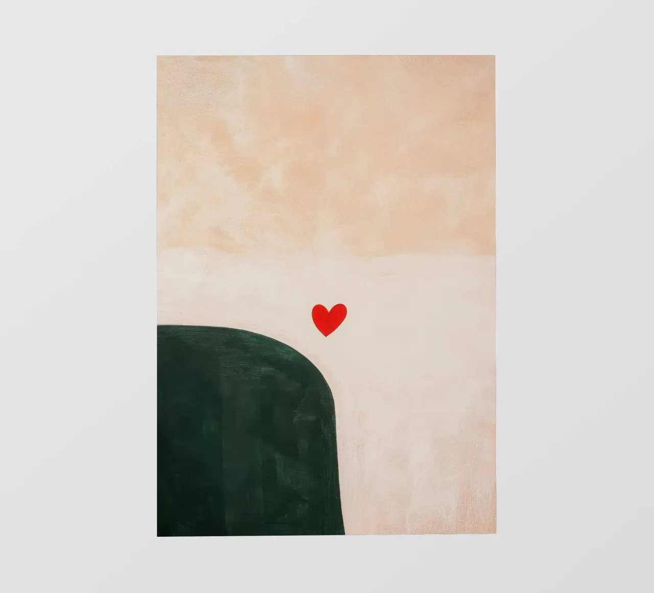 Cuore minimalista in rosso e verde pellicola backlit da Euphoria Theresa
