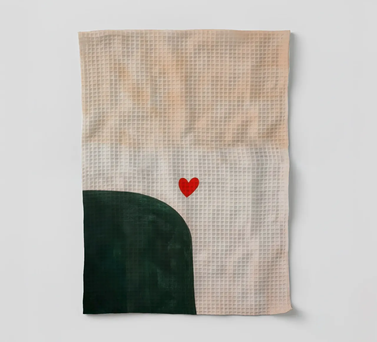 Cœur minimaliste en rouge & vert torchon de Euphoria Theresa