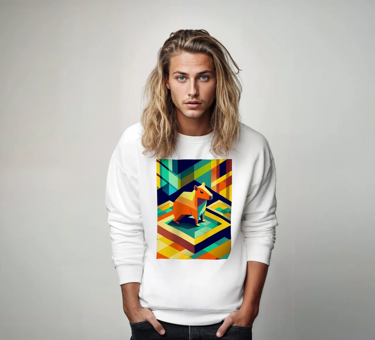 dibujo vectorial de un carpincho sudadera de alghonee