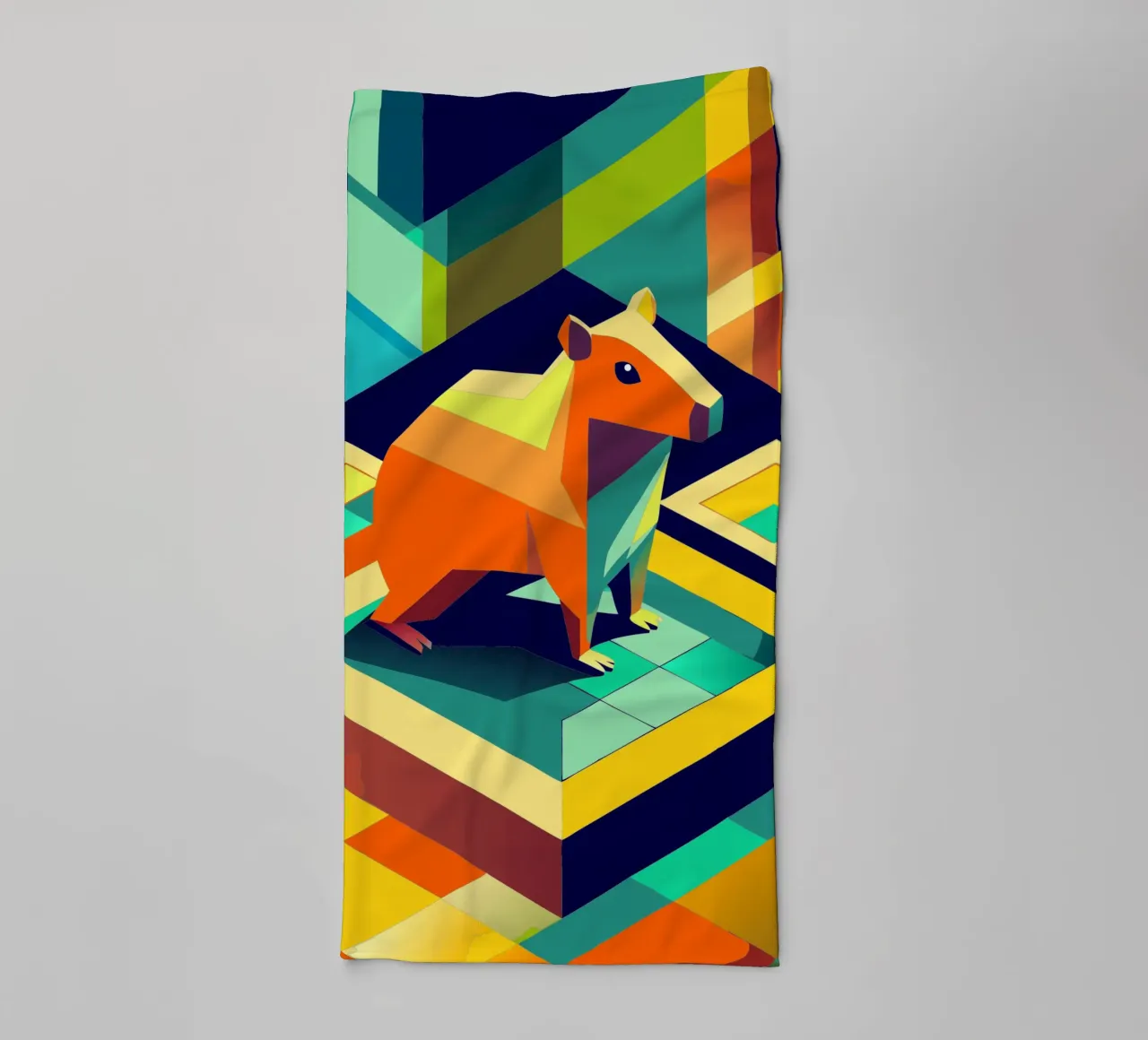 capybara vector art drawing towel by alghonee
