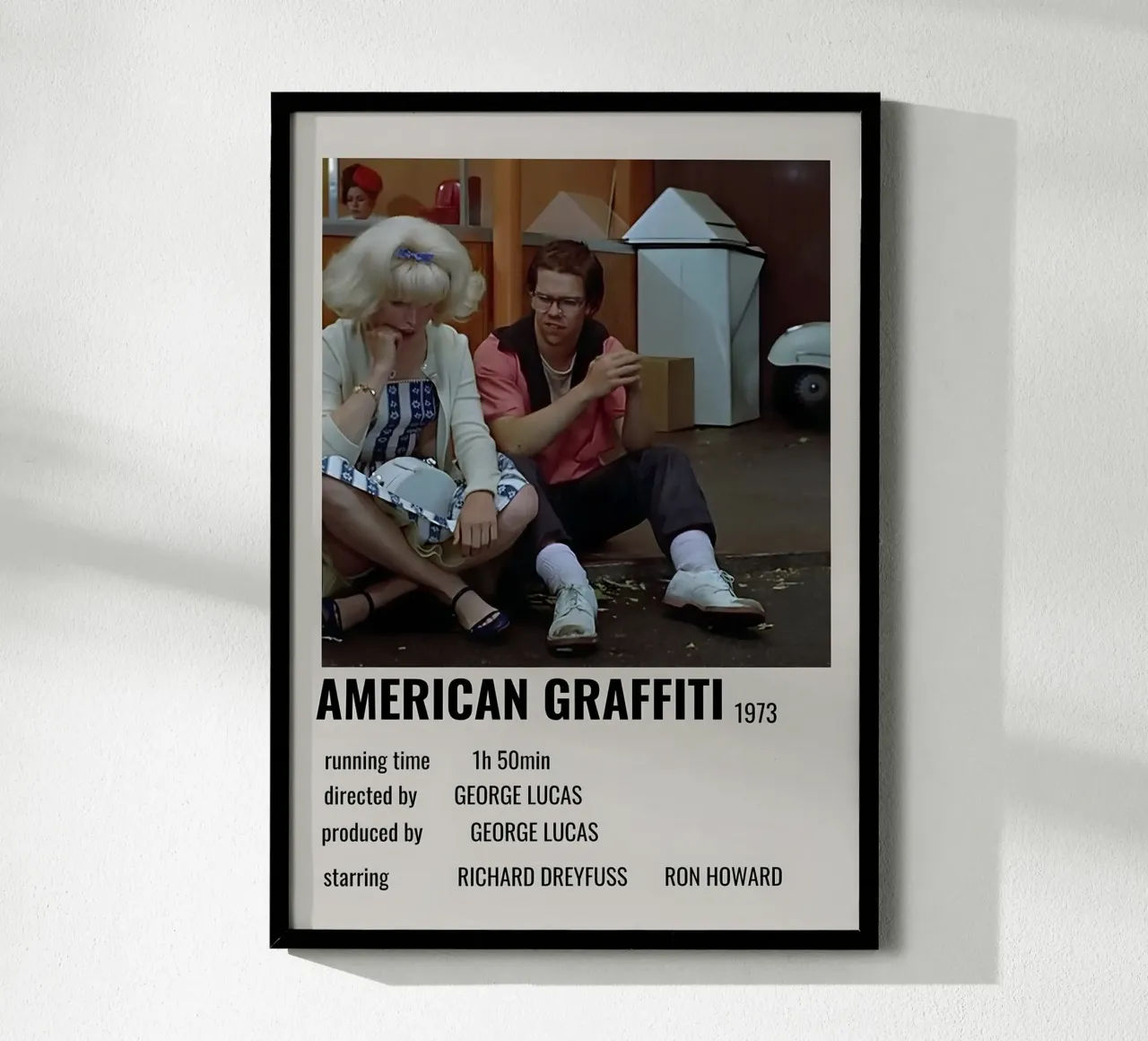 AMERICAN GRAFFITI 1973 poster con telaio in alluminio da MVFminimalist