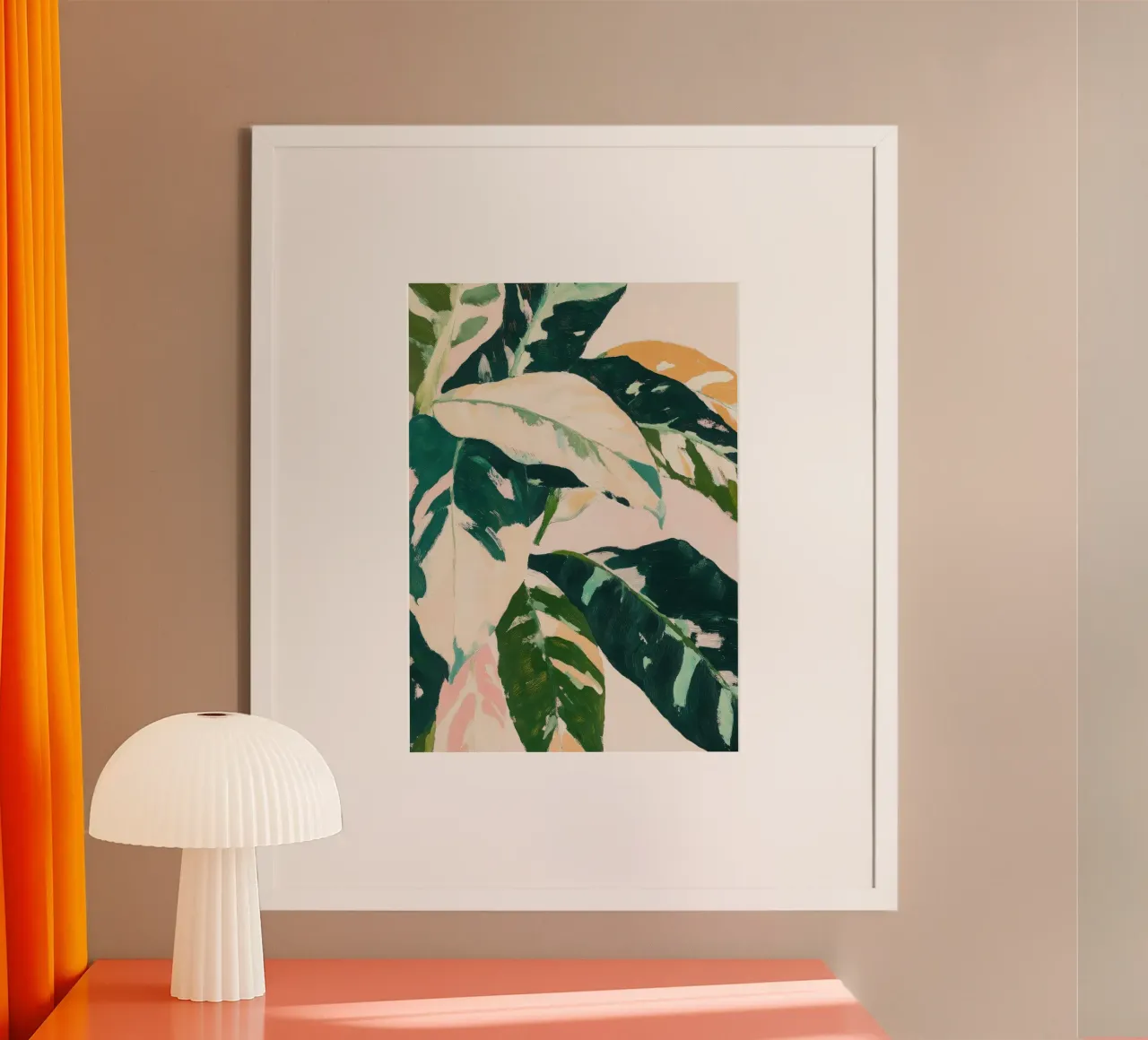 Botanische gouache bladeren in zonlicht poster van Euphoria Theresa