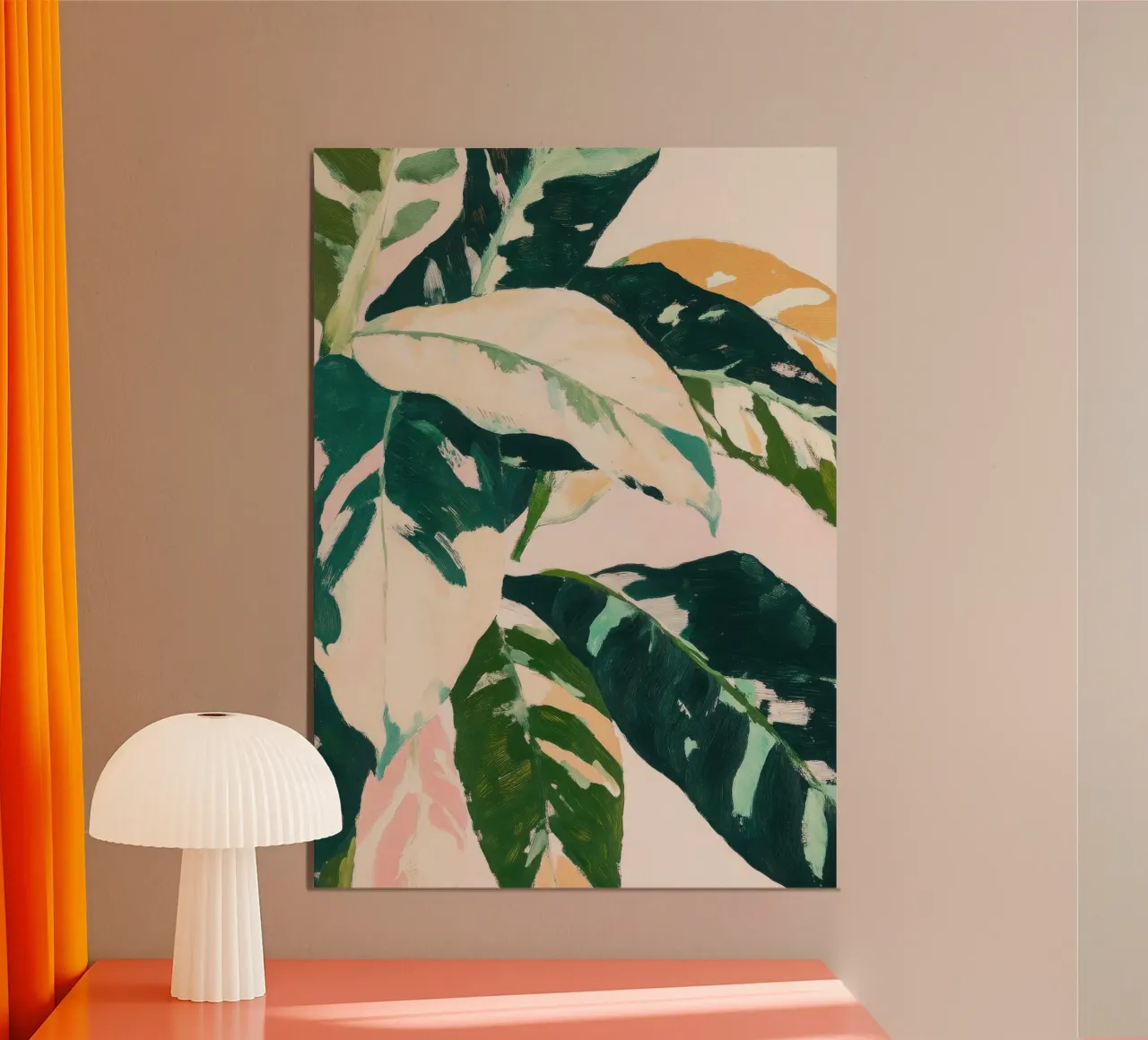 Botanische gouache bladeren in zonlicht poster van Euphoria Theresa