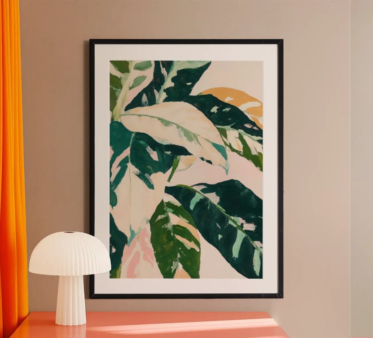 Botanische gouache bladeren in zonlicht poster van Euphoria Theresa