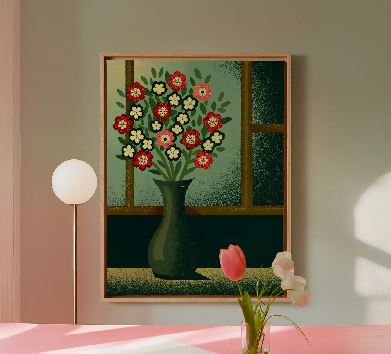 Bloemenvaas canvas met Baklijst van SOUL SHOP