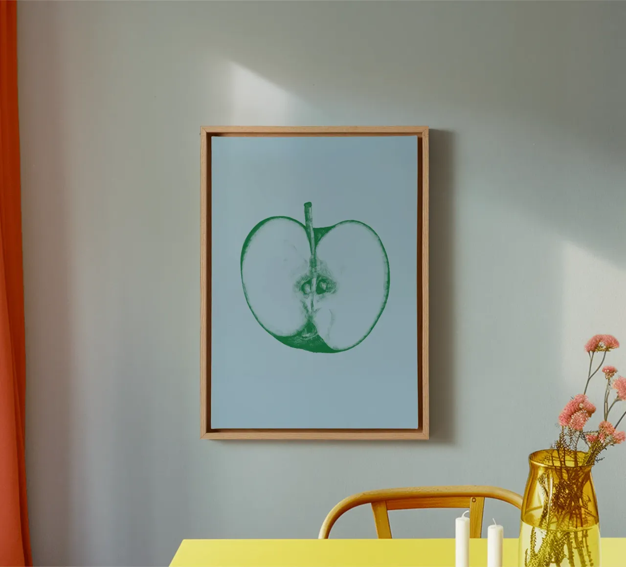 Green Apple canvas met Baklijst van La Bola