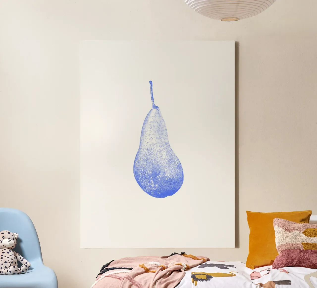 Blue Pear canvas met Baklijst van La Bola