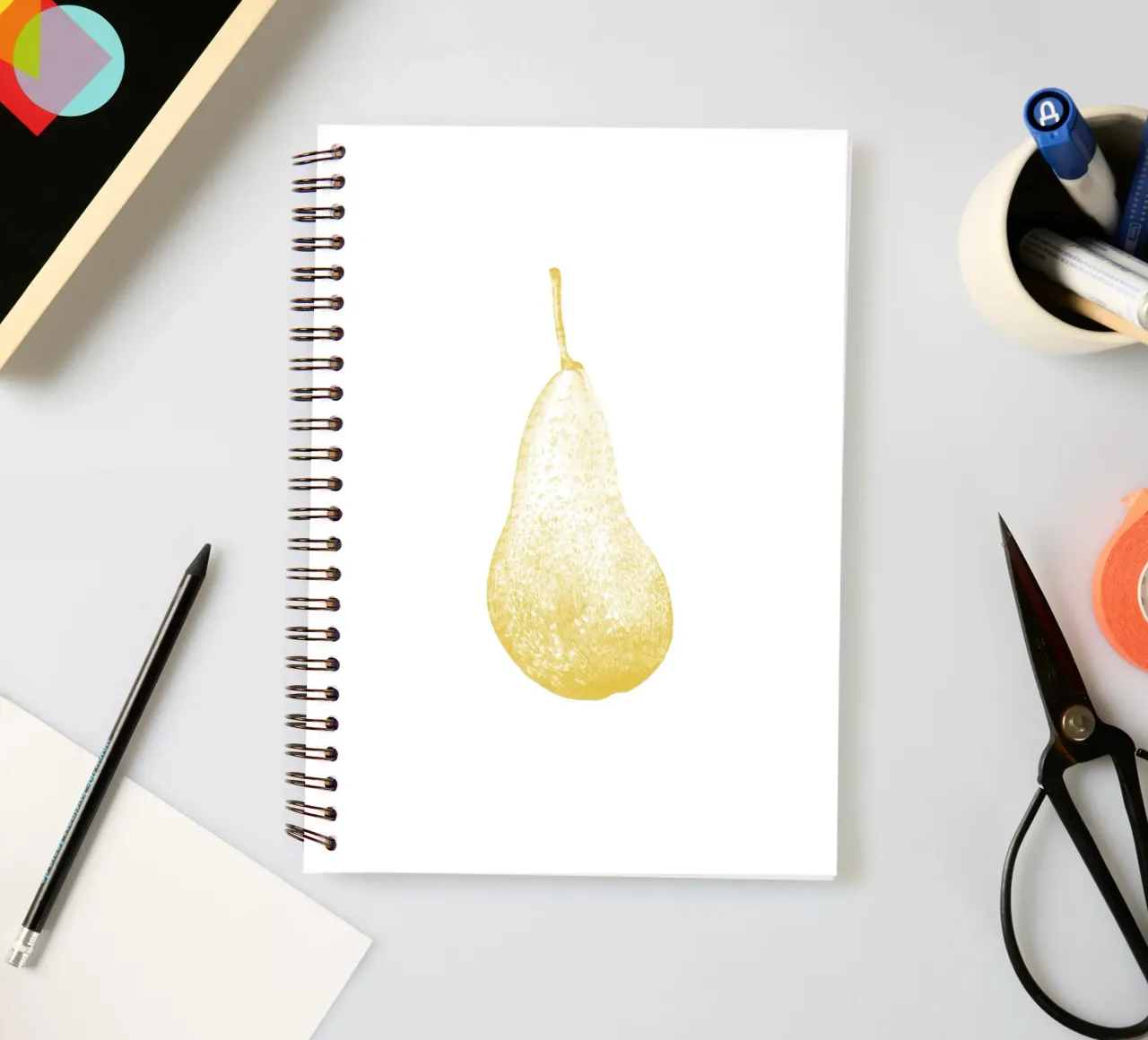 Yellow Pear spiral notebook by La Bola