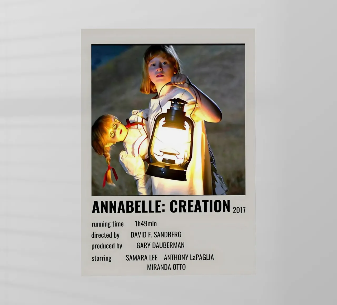ANNABELLE CREATION 2017 pellicola backlit da MVFminimalist