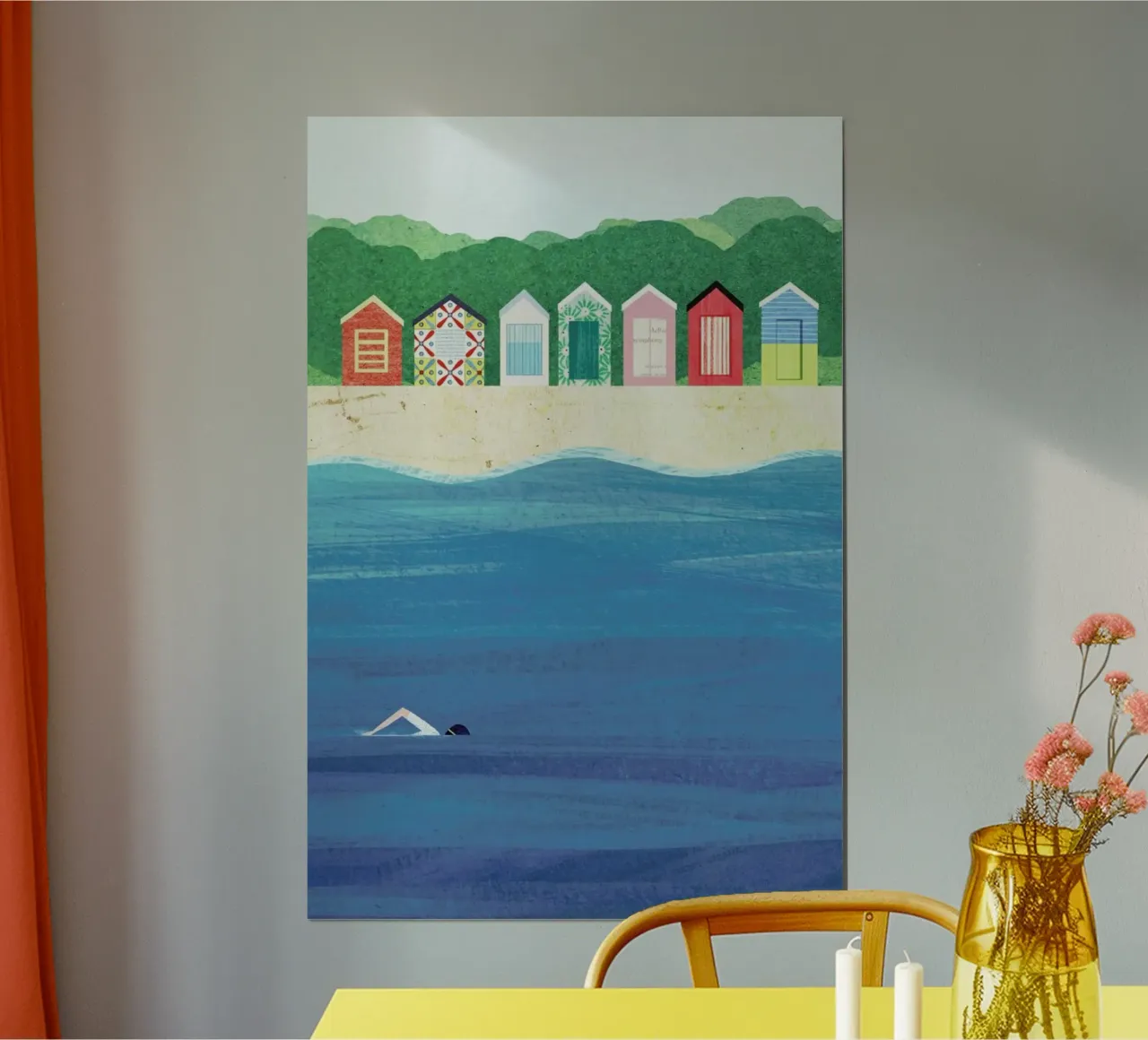 Beach Huts poster van Henry Rivers