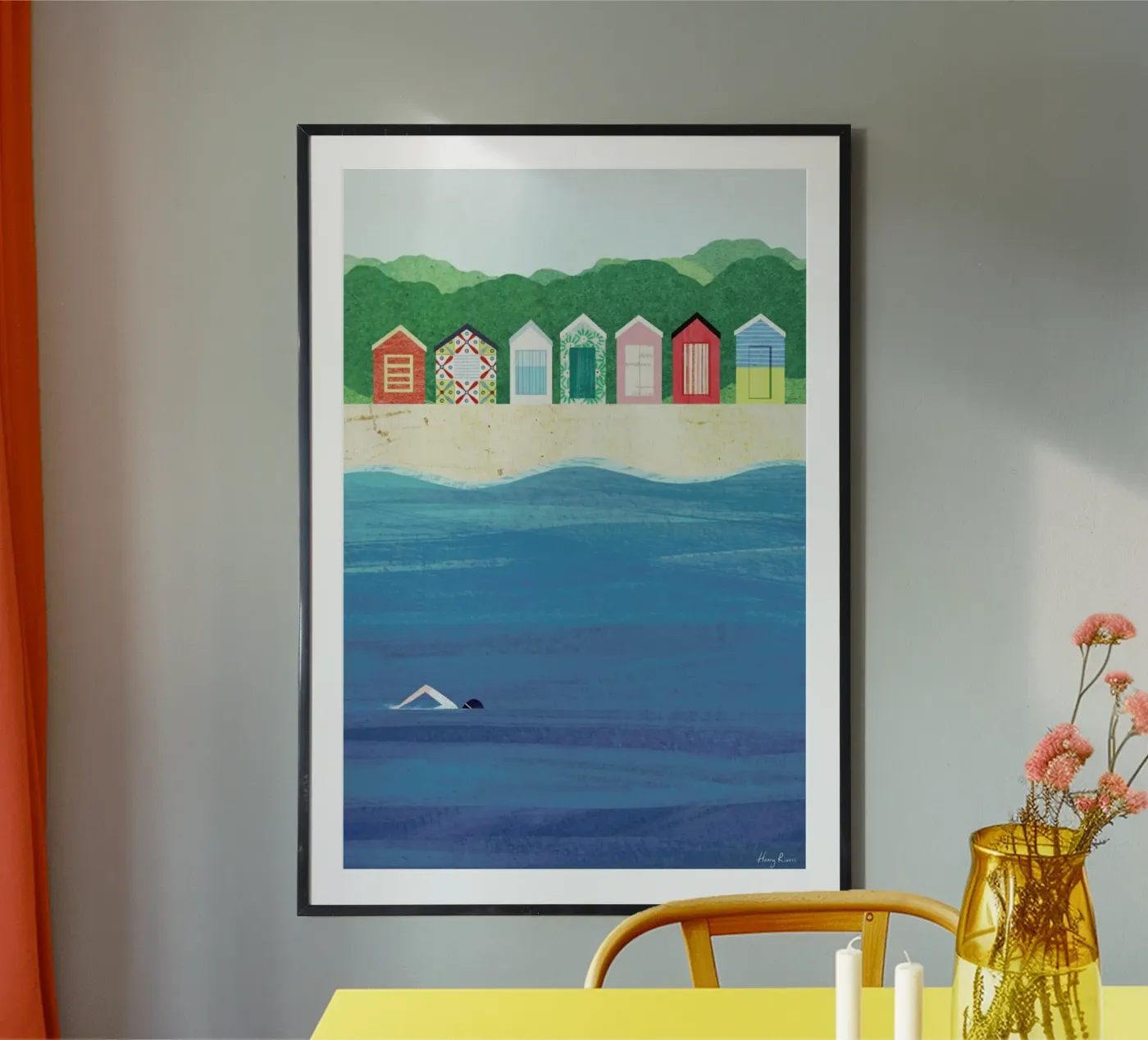 Beach Huts poster da Henry Rivers