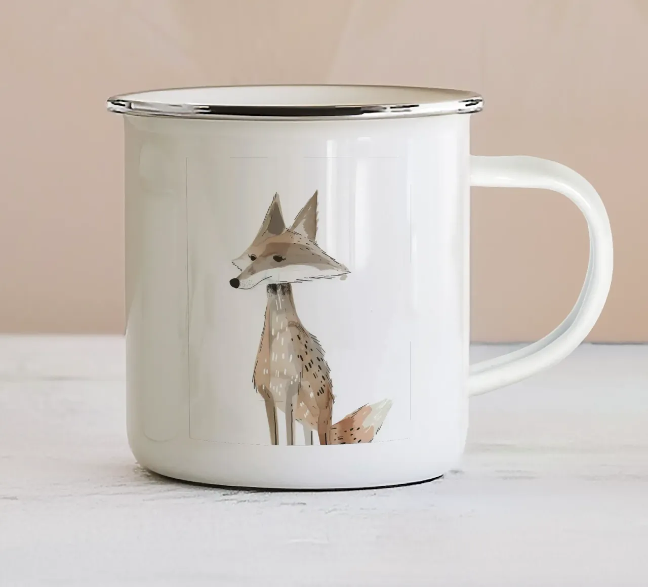 Coyote in movimento tazza in smalto da DesignDoodle