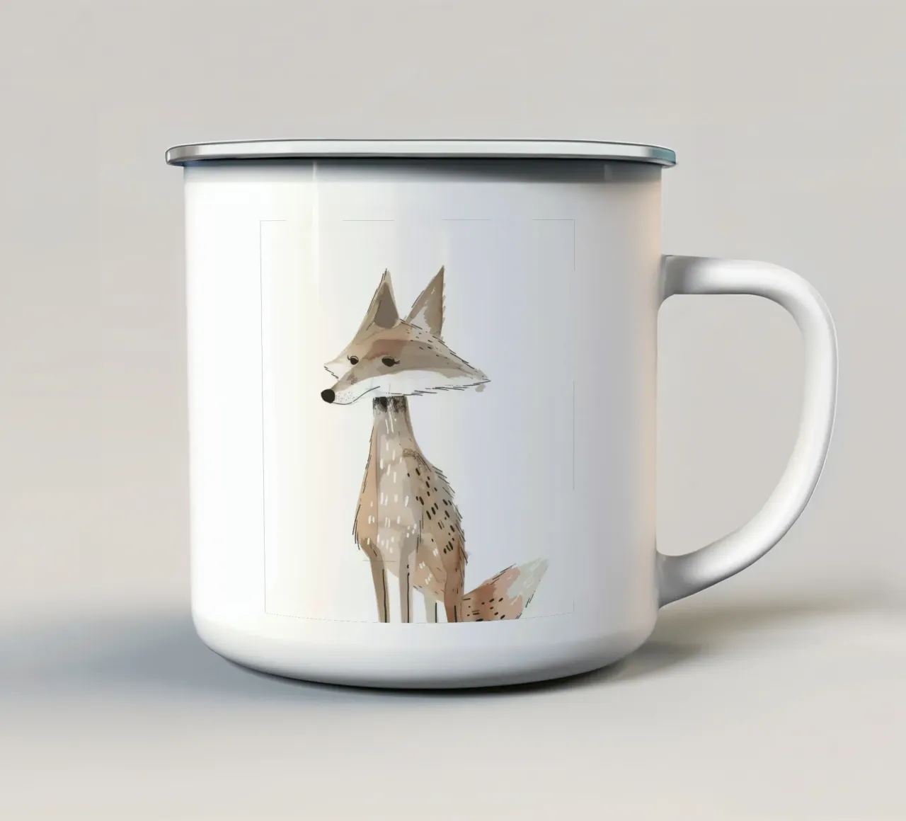 Coyote en movimiento taza de esmalte de DesignDoodle