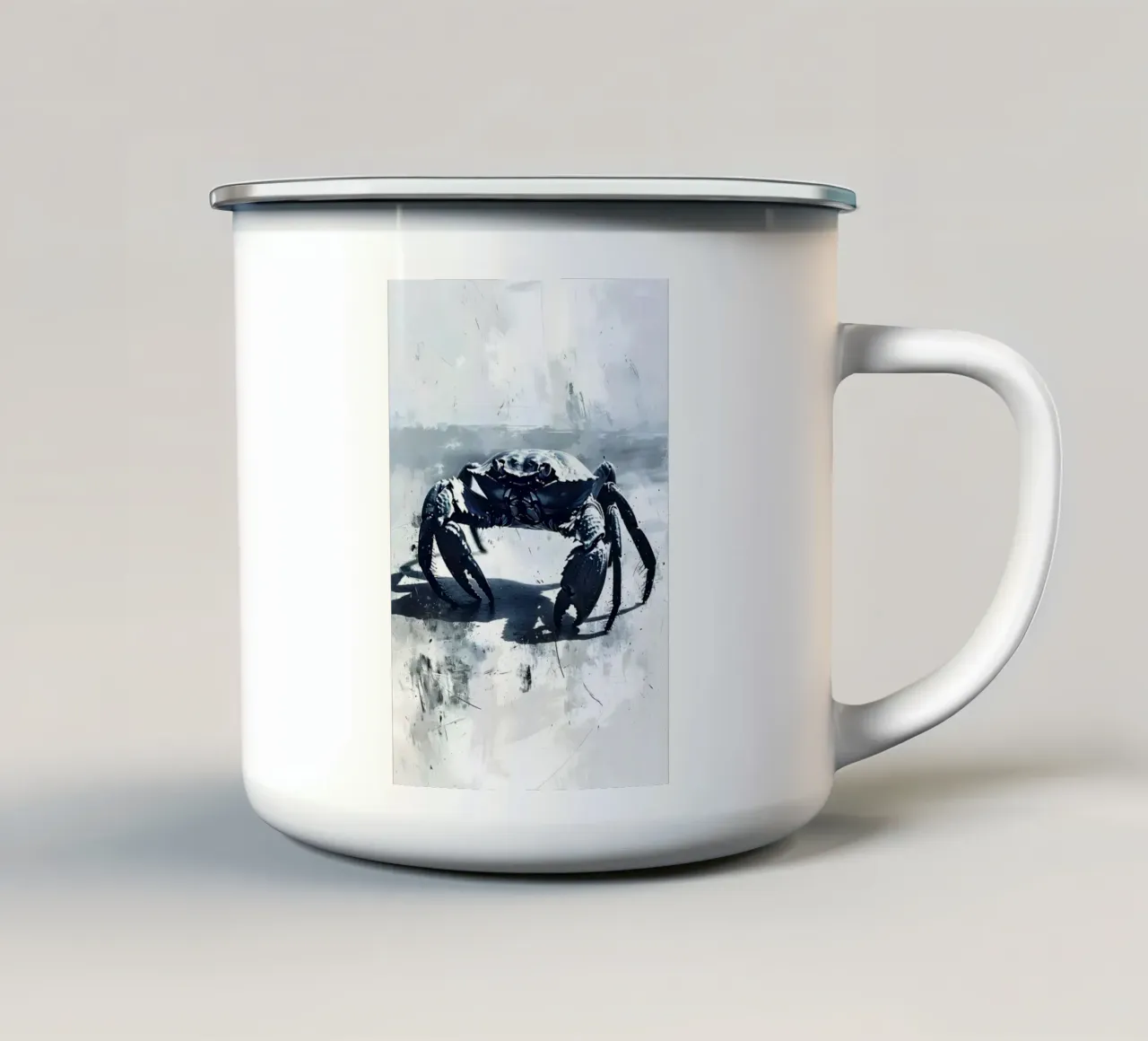 Krabbe am Strand tazza in smalto da WILD ART