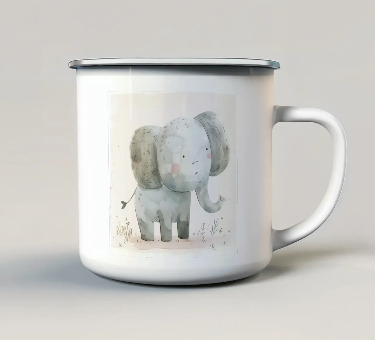 Elefante giocoso tazza in smalto da DesignDoodle