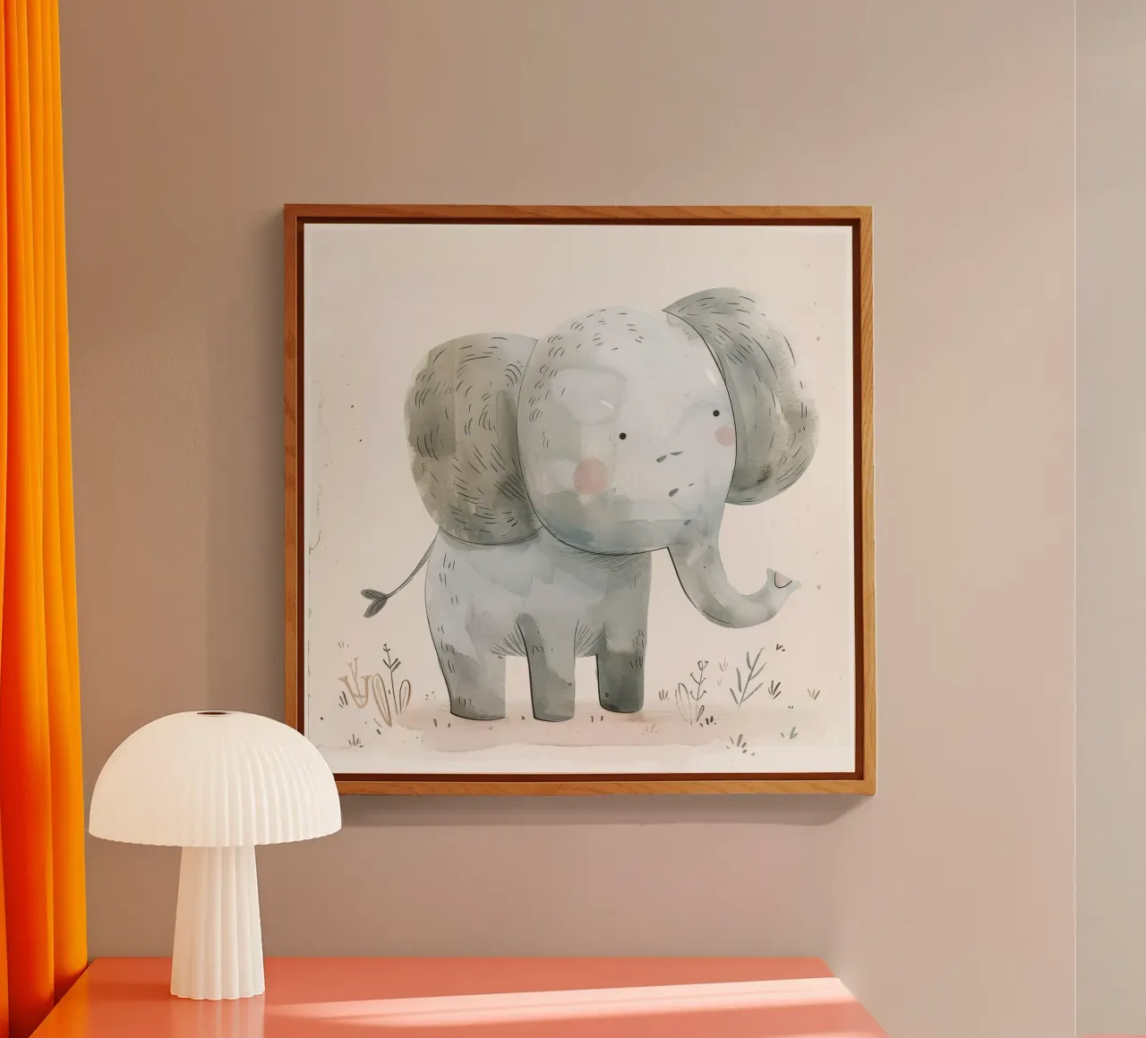 Playful Baby Elephant acrylic glass by DesignDoodle