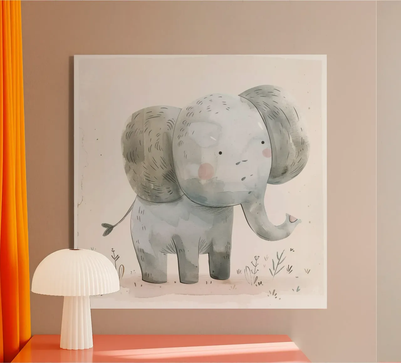 Playful Baby Elephant acrylic glass by DesignDoodle