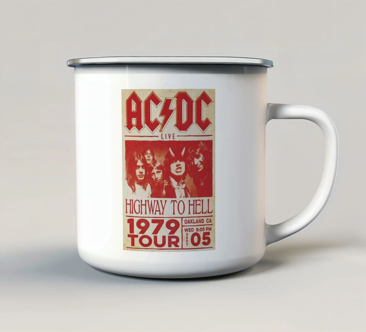 il rock classico non muore mai tazza in smalto da korve