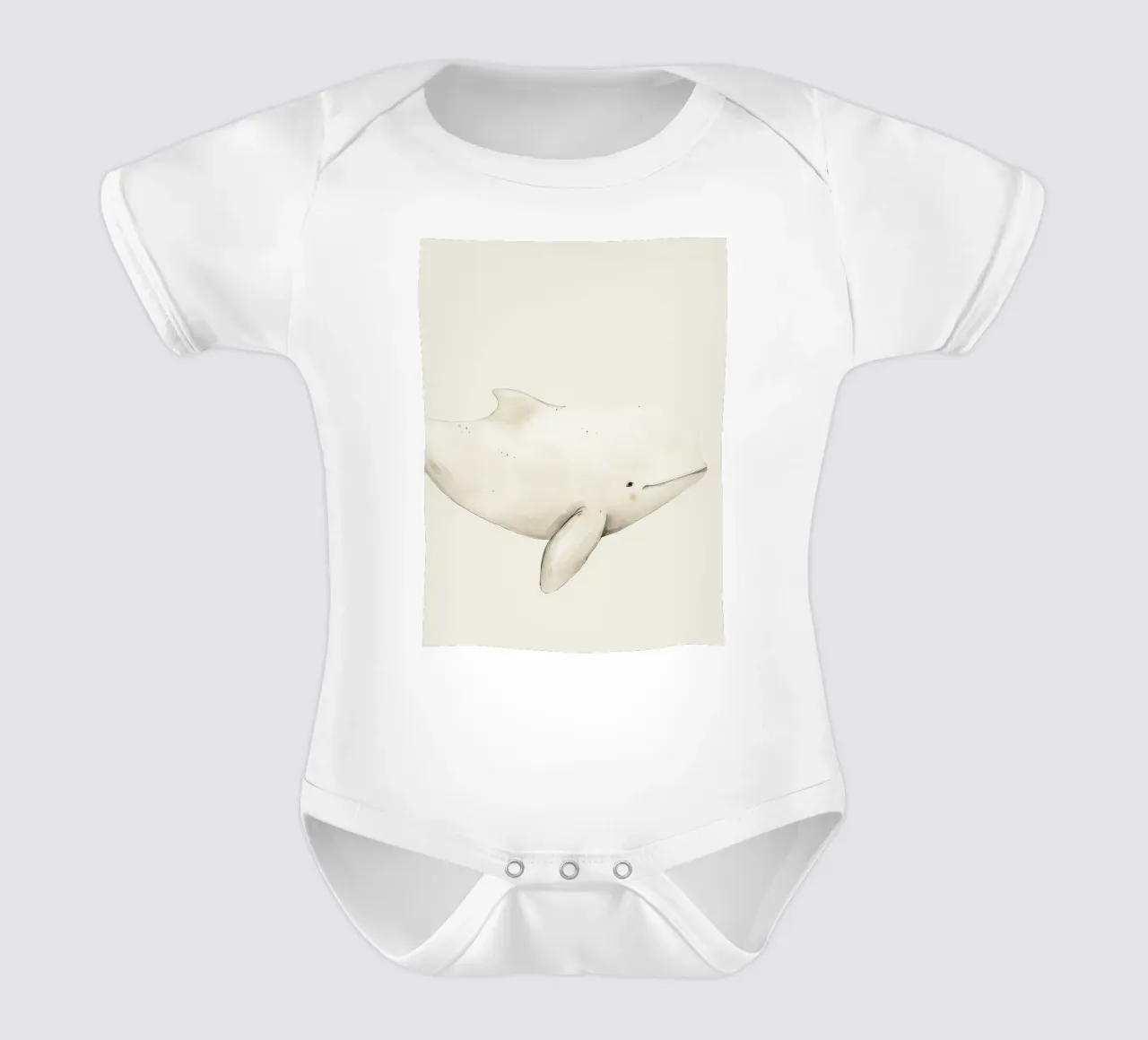 Gentle Whale Journey short-sleeve baby romper by DesignDoodle