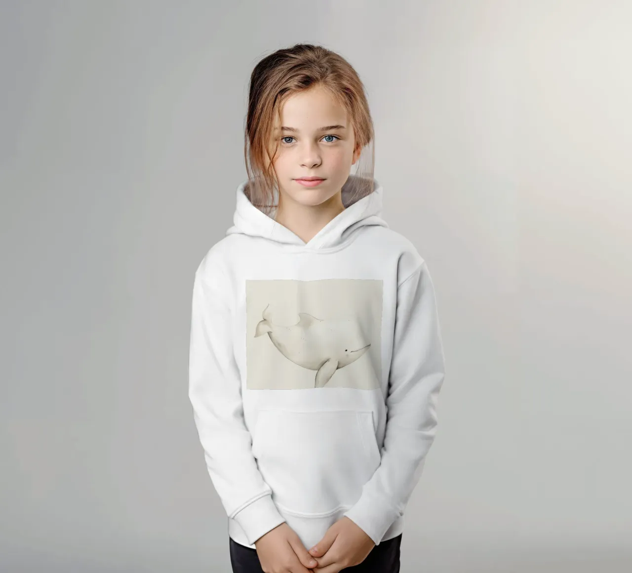 Gentle Whale Journey kids hoodie by DesignDoodle